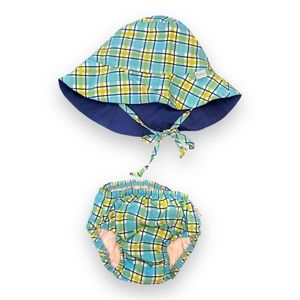 I Play Infant Boy Swim Diaper and Bucket Sun Hat-Size 6 months